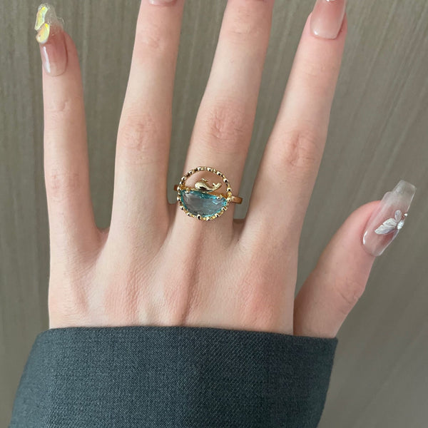 Beautiful Golden Dolphin Ring