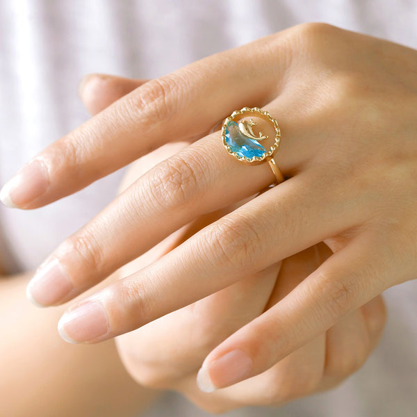 Beautiful Golden Dolphin Ring