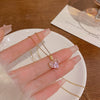 Cute Pink Crystal Heart Nacklace