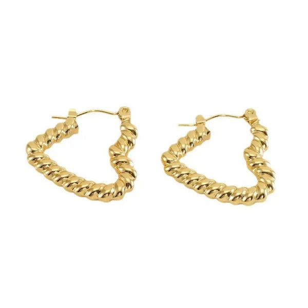 Anti tarnish Geometric Heart shape earrings