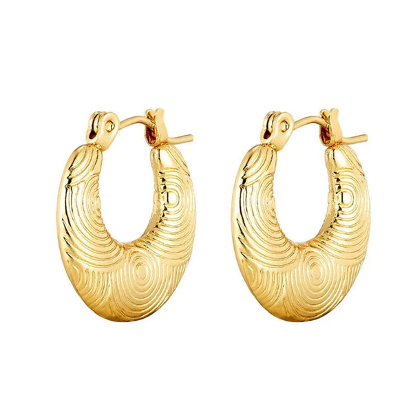Anti tarnish golden new hoop earrings