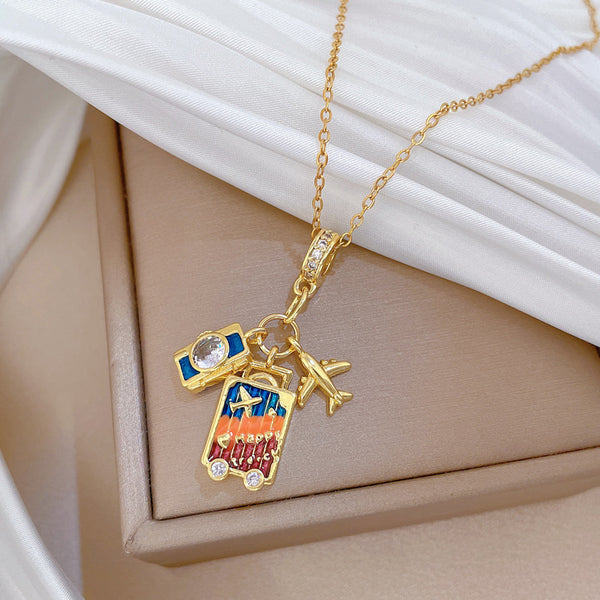 Travel charm necklace