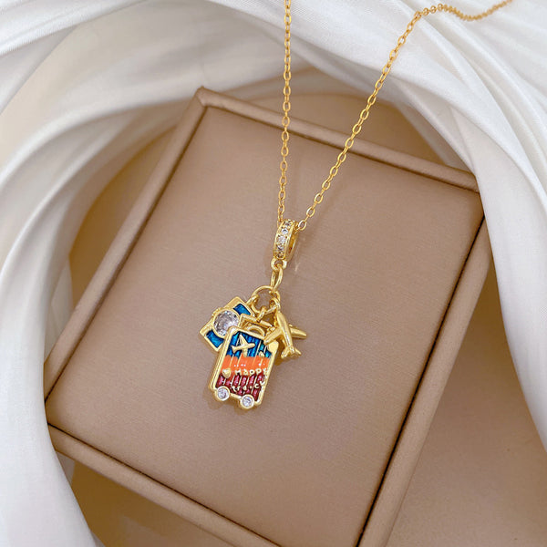 Travel charm necklace