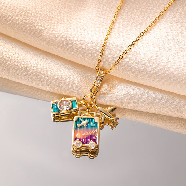 Travel charm necklace