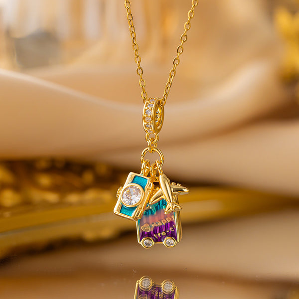Travel charm necklace
