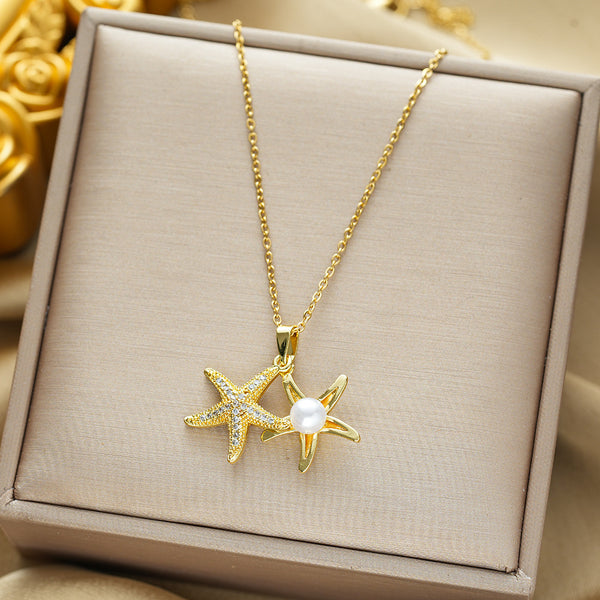 Golden Starfish Pendant