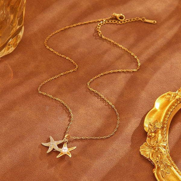 Golden Starfish Pendant