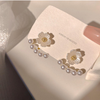 White Flower Pearl Earring