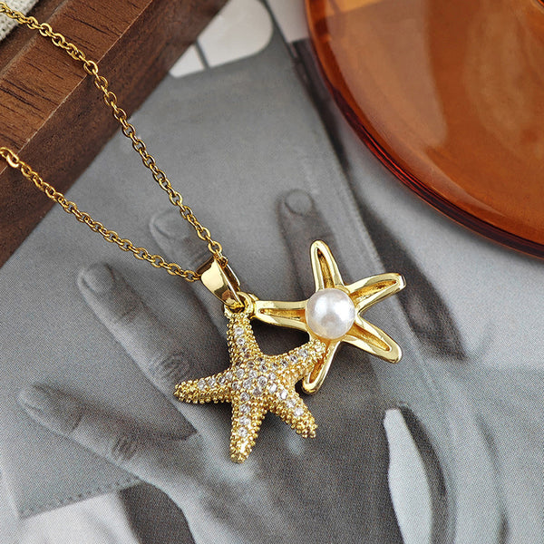 Golden Starfish Pendant