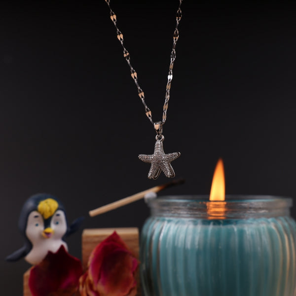 Gold Plated Zircon Little Star Pendant Necklace