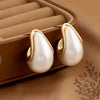 Teardrop Pearl Stud Earrings