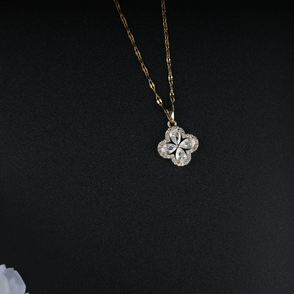 Silver Flower Pendant Necklace