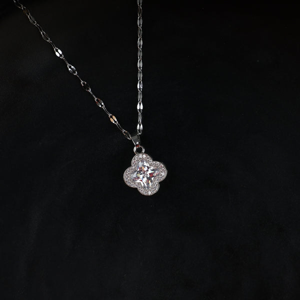 Silver Flower Pendant Necklace