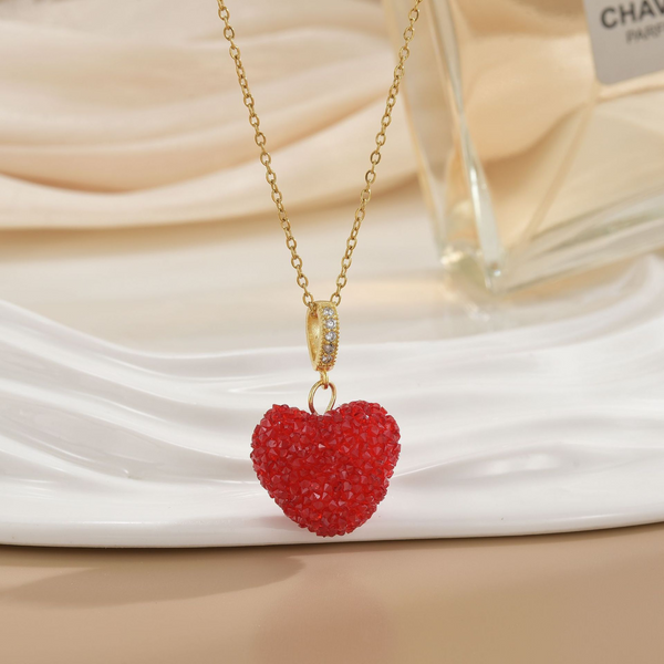 Stainless Steel Heart-Shaped Necklace Pendant