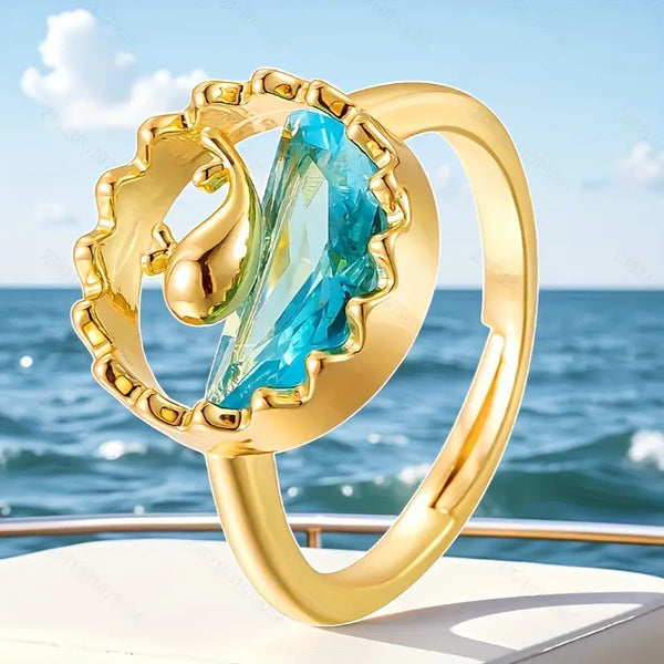 Beautiful Golden Dolphin Ring