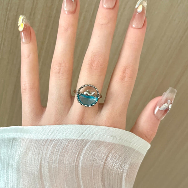 Silver Dolphine Ring