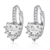 Silver Plated White Stone Hoop Earring