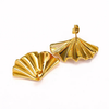 Anti tarnish golden fan earrings