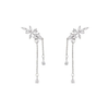 Flower Leaf Long Chain Earring