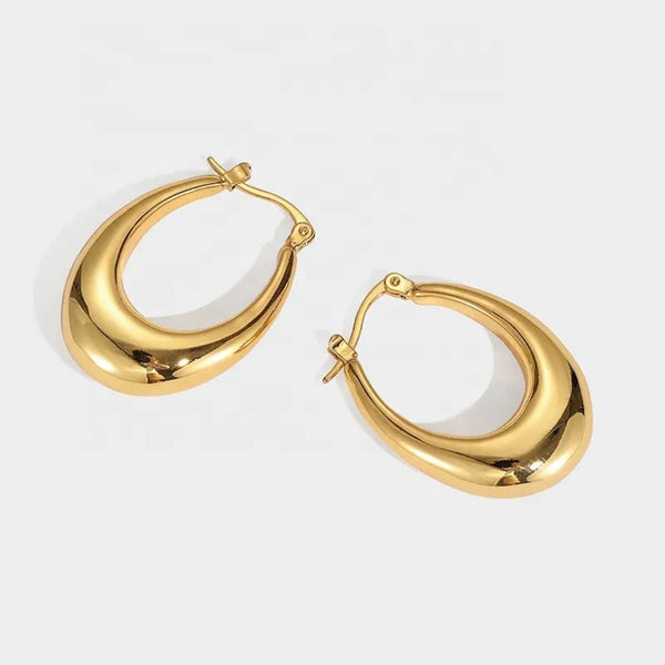 Anti tarnish amazing gold hoop earrings
