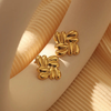 Anti tarnish cube shape earrings