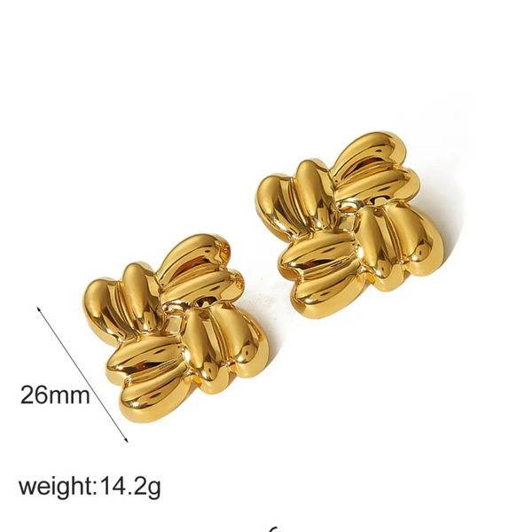 Anti tarnish cube shape earrings