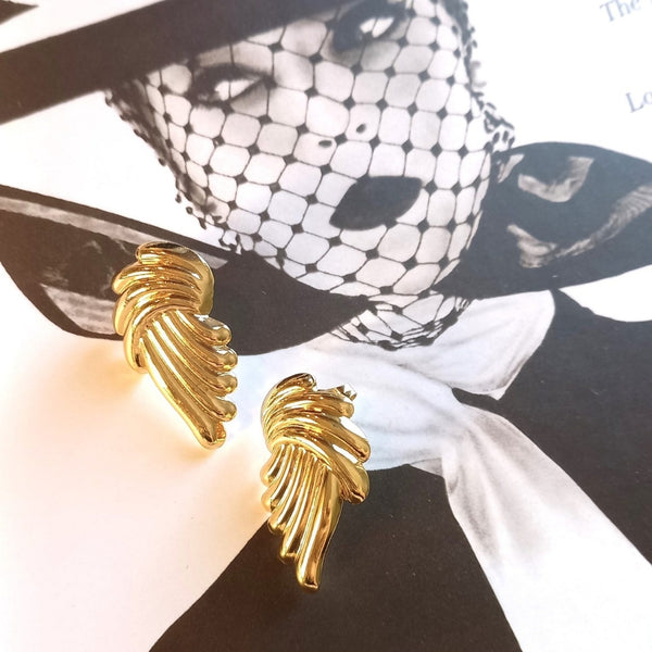 Anti Tarnish Gold Unique Style Stud Earring