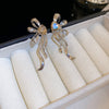 Silver Plated Mini Heart Tassel Earring