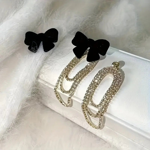 Black velvet Bowknot Earrings