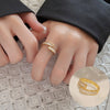 Golden Nail Screw Baguette Zirconia Ring