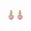Rhinestone Heart Peach Drop Earring