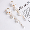 white flower teassel long ear ring