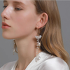 white flower teassel long ear ring