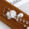 white flower teassel long ear ring