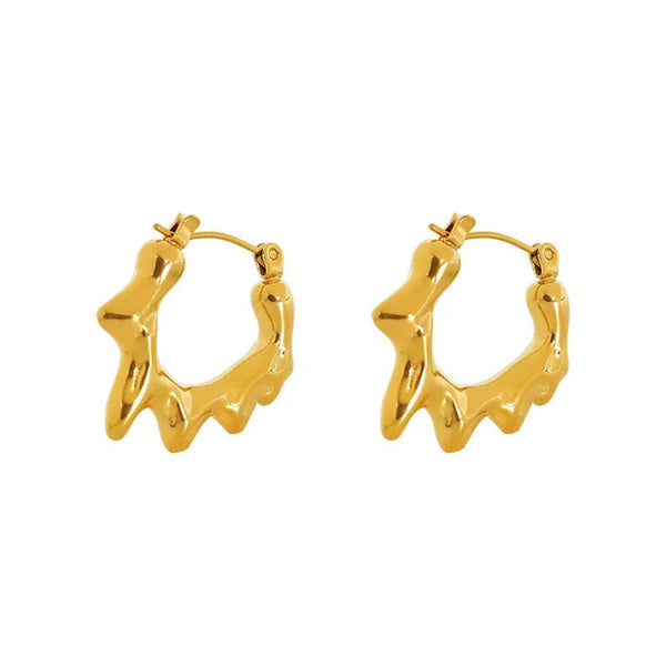 Anti tarnish small gold hoop earrings