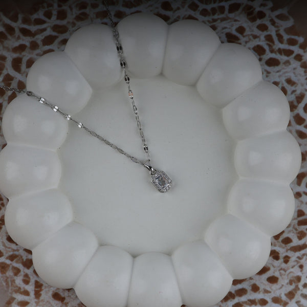 Plated Sparkling Cubic Pendant Necklace