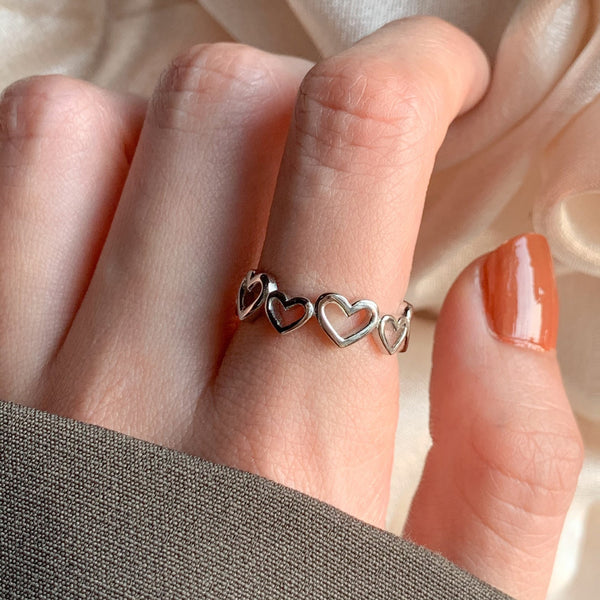 Silver Mini Heart Ring