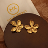 Anti tarnish golden luxury earrings
