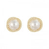 Pearl and Rhinestone Stud Earrings