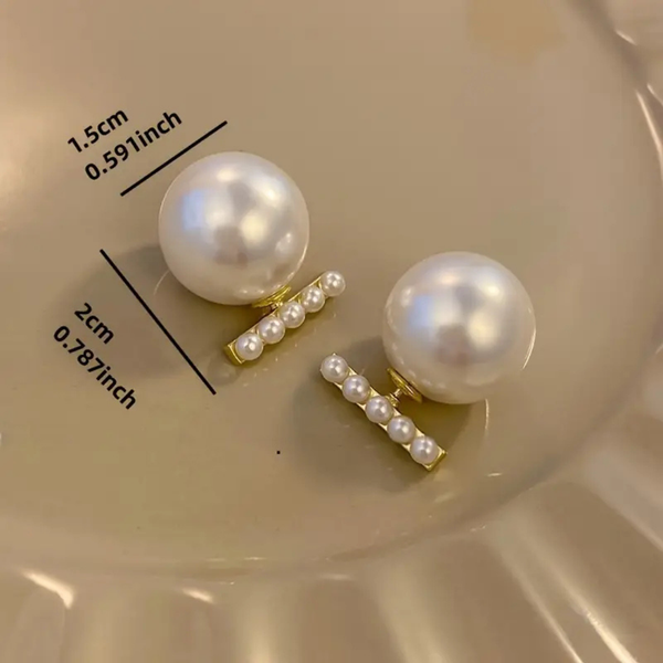 White Pearl Stud Earrings