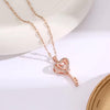 Heart Key Crystal Pendant Necklace