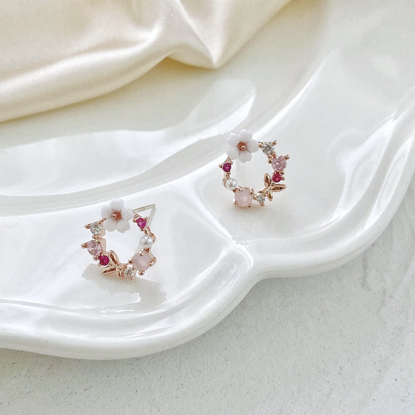 Pack Of 3 Flower Heart Earring