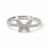 S925 Silver Crystal Butterfly Adjustable Ring