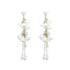 White Flower Pearl Tassel Earring