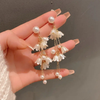 White Flower Pearl Tassel Earring