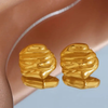 Anti tarnish wave gold earrings
