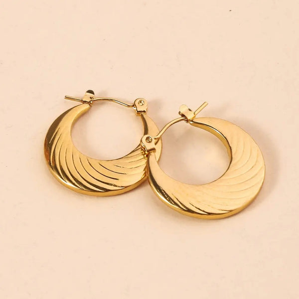 Anti tarnish golden moon earrings