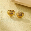 Anti Tarnish Scallop Heart earrings