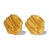 Anti tarnish wave gold earrings