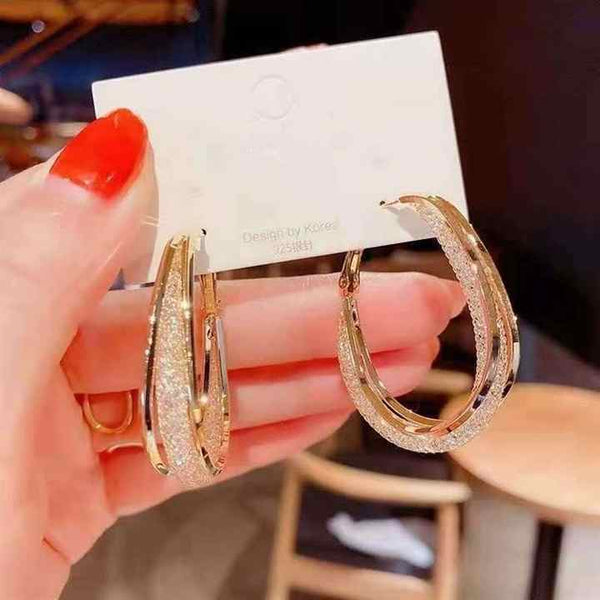 Gold-Plated Circular Hoop Earrings